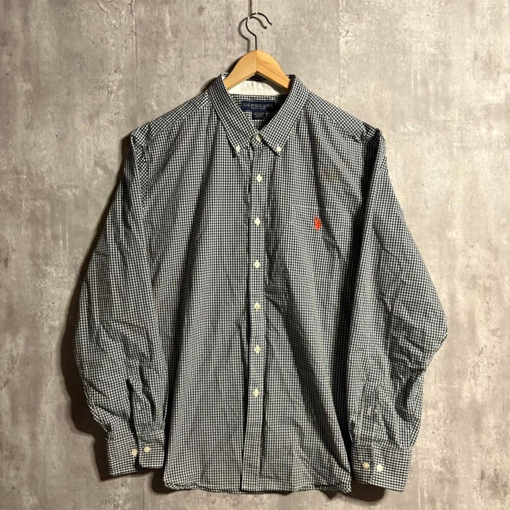 Us-polo-assn Men's Grey and Blue Shirt